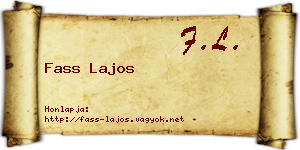 Fass Lajos névjegykártya